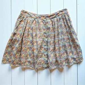 FREE PEOPLE Floral Button-Front Mini Skirt – Size 6